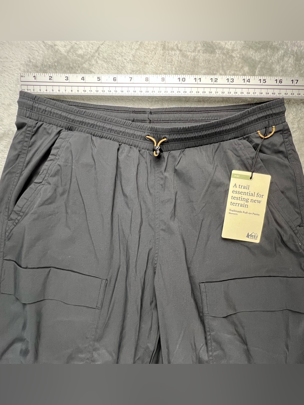 REI Trail Made Pant Women's Large Black Outdoor Hiking Tapered Trailmade Pull On - Picture 3 of 9